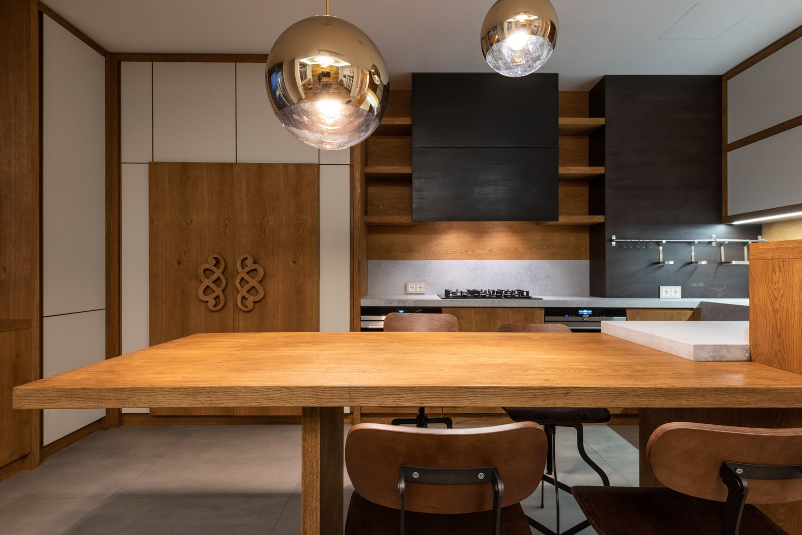 A kitchen built in North American ash